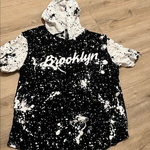 Brooklyn Cloth Monochrome Splatter Hooded shirt